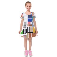 Texture Package Kids  Short Sleeve Velvet Dress by Nexatart