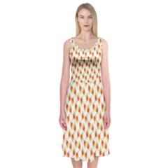 Candy Corn Seamless Pattern Midi Sleeveless Dress by Nexatart