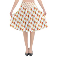 Candy Corn Seamless Pattern Flared Midi Skirt by Nexatart