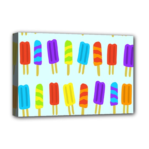 Popsicle Pattern Deluxe Canvas 18  X 12  