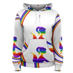 Rainbow Fairy Relaxing On The Rainbow Crescent Moon Women s Pullover Hoodie by Nexatart