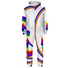 Rainbow Fairy Relaxing On The Rainbow Crescent Moon Hooded Jumpsuit (men)  by Nexatart