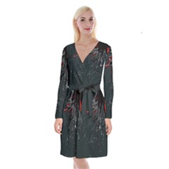 Big Bang Long Sleeve Velvet Front Wrap Dress by ValentinaDesign