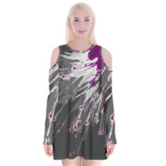 Big Bang Velvet Long Sleeve Shoulder Cutout Dress by ValentinaDesign