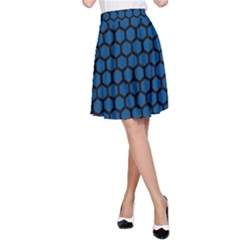 Blue Dark Navy Cobalt Royal Tardis Honeycomb Hexagon A-line Skirt by Mariart