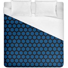 Blue Dark Navy Cobalt Royal Tardis Honeycomb Hexagon Duvet Cover (king Size) by Mariart