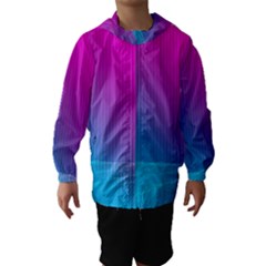 With Wireframe Terrain Modeling Fabric Wave Chevron Waves Pink Blue Hooded Wind Breaker (kids)