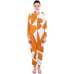 Carrot Vegetables Orange Hooded Jumpsuit (ladies)  by Mariart