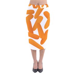 Carrot Vegetables Orange Velvet Midi Pencil Skirt by Mariart