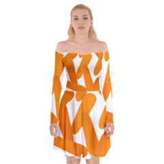 Carrot Vegetables Orange Off Shoulder Skater Dress by Mariart