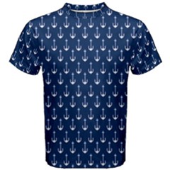 Blue White Anchor Men s Cotton Tee by Mariart