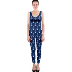 Blue White Anchor Onepiece Catsuit