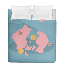 Coins Pink Coins Piggy Bank Dollars Money Tubes Duvet Cover Double Side (full/ Double Size)