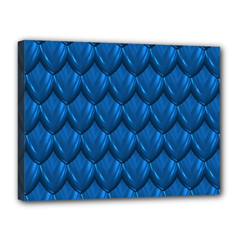 Blue Dragon Snakeskin Skin Snake Wave Chefron Canvas 16  X 12  by Mariart