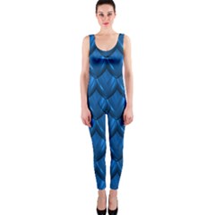 Blue Dragon Snakeskin Skin Snake Wave Chefron Onepiece Catsuit by Mariart