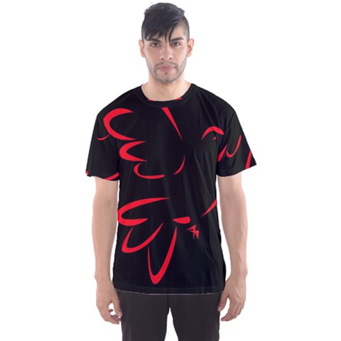 Dove Red Black Fly Animals Bird Men s Sport Mesh Tee by Mariart