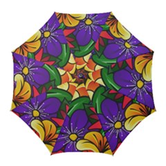 Bright Flowers Floral Sunflower Purple Orange Greeb Red Star Golf Umbrellas by Mariart