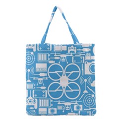 Drones Registration Equipment Game Circle Blue White Focus Grocery Tote Bag by Mariart