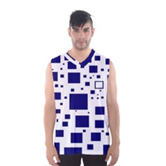 Illustrated Blue Squares Men s Basketball Tank Top by Mariart