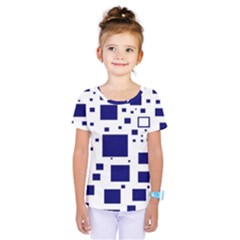 Illustrated Blue Squares Kids  One Piece Tee