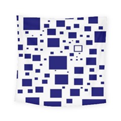 Illustrated Blue Squares Square Tapestry (small) by Mariart