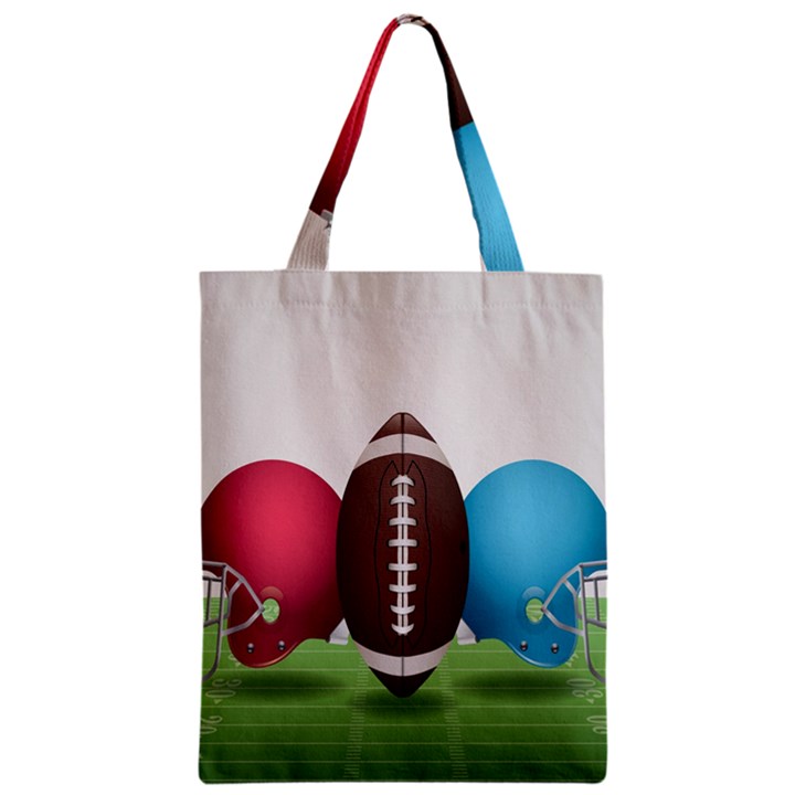 Helmet Ball Football America Sport Red Brown Blue Green Zipper Classic Tote Bag