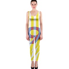 Number 9 Line Vertical Yellow Red Blue White Wae Chevron Onepiece Catsuit by Mariart