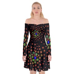 Molecular Chemistry Of Mathematical Physics Small Army Circle Off Shoulder Skater Dress by Mariart