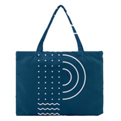 Parachute Water Blue Waves Circle White Medium Tote Bag