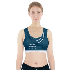 Parachute Water Blue Waves Circle White Sports Bra With Pocket by Mariart