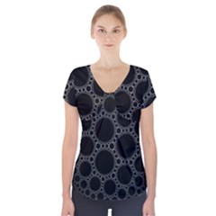 Plane Circle Round Black Hole Space Short Sleeve Front Detail Top by Mariart