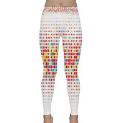 Random Sized Cube Multiple Plaid Color Rainbow Classic Yoga Leggings by Mariart