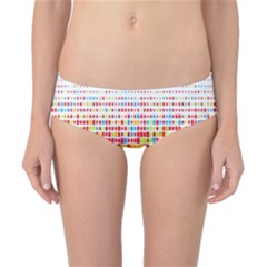 Random Sized Cube Multiple Plaid Color Rainbow Classic Bikini Bottoms