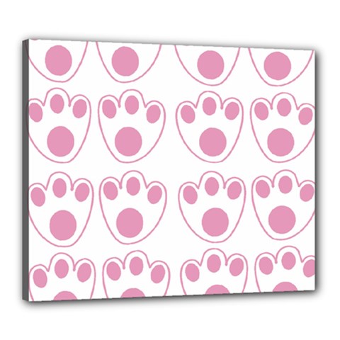 Rabbit Feet Paw Pink Foot Animals Canvas 24  X 20  by Mariart