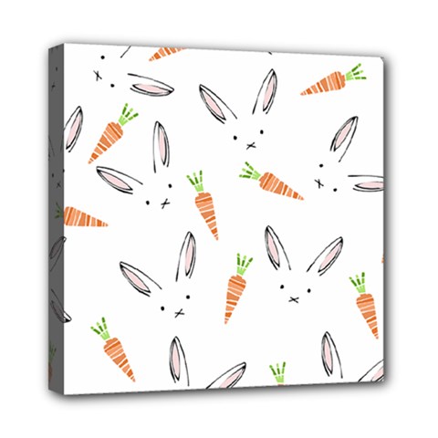 Rabbit Carrot Pattern Weft Step Face Mini Canvas 8  X 8 