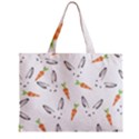 Rabbit Carrot Pattern Weft Step Face Zipper Mini Tote Bag View2