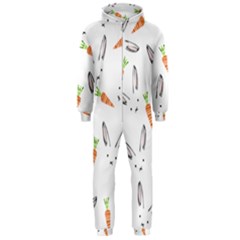 Rabbit Carrot Pattern Weft Step Face Hooded Jumpsuit (men)  by Mariart