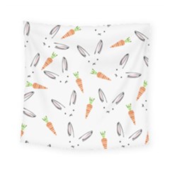 Rabbit Carrot Pattern Weft Step Face Square Tapestry (small)