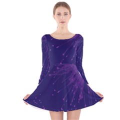 Big bang Long Sleeve Velvet Skater Dress