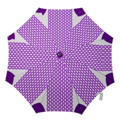 River Hyacinth Polka Circle Round Purple White Hook Handle Umbrellas (small) by Mariart