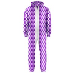 River Hyacinth Polka Circle Round Purple White Hooded Jumpsuit (men)  by Mariart