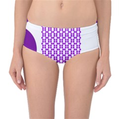 River Hyacinth Polka Circle Round Purple White Mid-waist Bikini Bottoms by Mariart