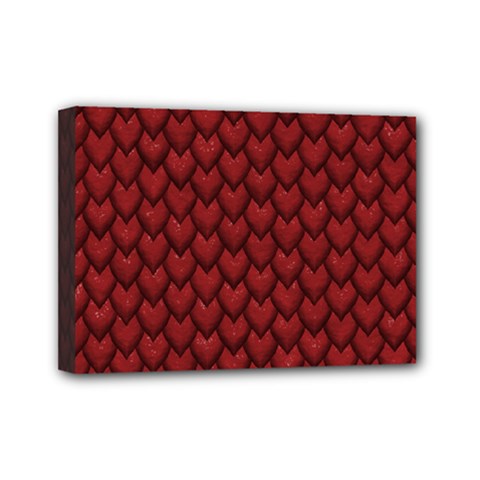 Red Snakeskin Snak Skin Animals Mini Canvas 7  X 5 