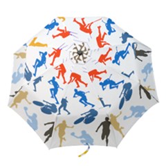 Sport Player Playing Folding Umbrellas by Mariart