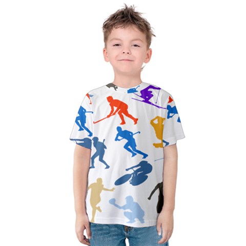 Sport Player Playing Kids  Cotton Tee by Mariart