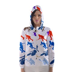 Sport Player Playing Hooded Wind Breaker (women) by Mariart