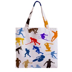 Sport Player Playing Zipper Grocery Tote Bag by Mariart