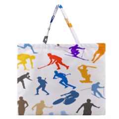 Sport Player Playing Zipper Large Tote Bag by Mariart