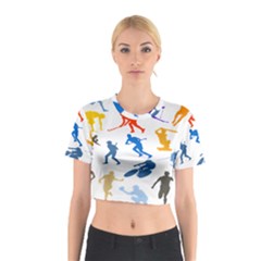 Sport Player Playing Cotton Crop Top by Mariart