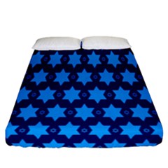 Star Blue Space Wave Chevron Sky Fitted Sheet (california King Size) by Mariart